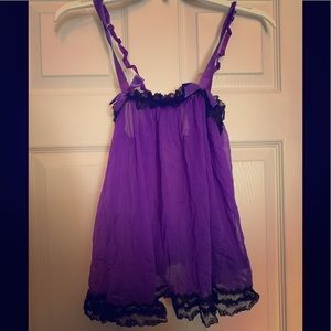 Victoria’s Secret Small Sheer Purple Babydoll Set